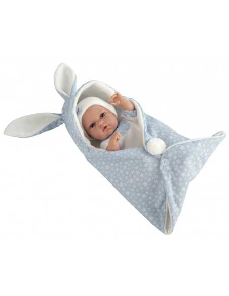 Arias 33cm Elegance Doll Natal with Bunny Blanket-Blue Roma