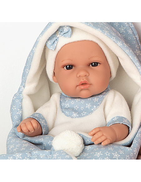 Arias 33cm Elegance Doll Natal with Bunny Blanket-Blue Roma