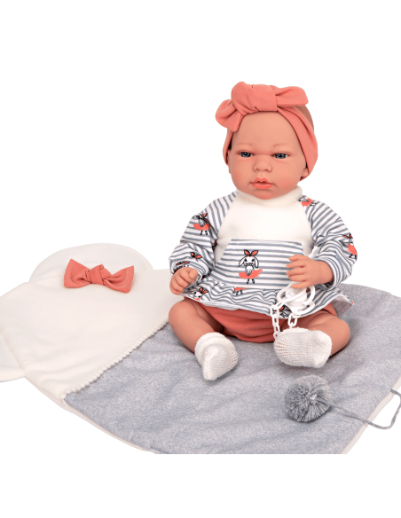 Arias 40cm Reborn Elegance Doll Andie with Laughing Function & Cushion Roma