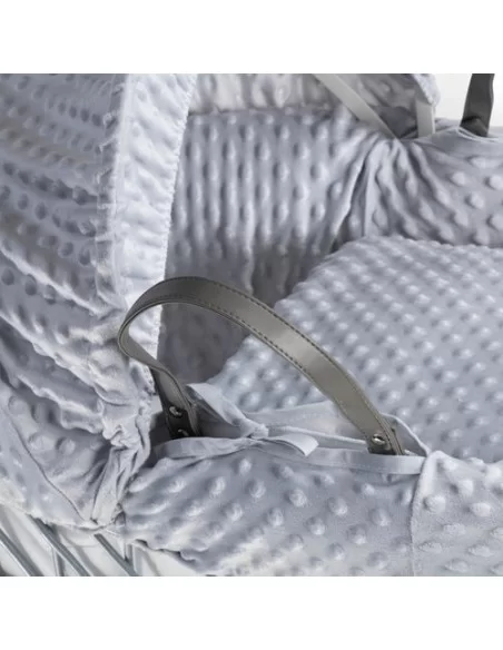 Clair de Lune Dimple Grey Wicker Moses Basket+Rocking Stand-Grey Clair De Lune