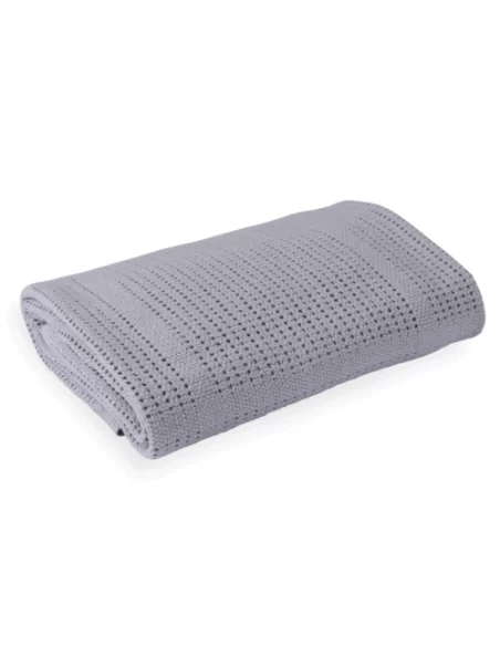 Clair de Lune Soft Cotton Cellular Pram Blanket + Moses Sheets-Grey Clair De Lune