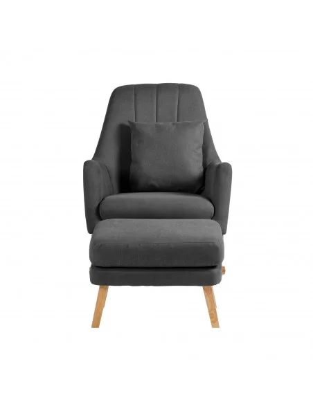 Ickle Bubba Eden Deluxe Nursery Chair and Stool-Charcoal Grey Ickle Bubba