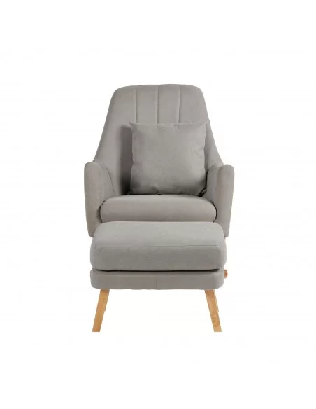 Ickle Bubba Eden Deluxe Nursery Chair and Stool-Pearl Grey Ickle Bubba