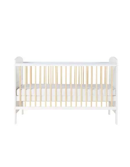Ickle Bubba Coleby Scandi Classic Cot Bed-White With Fibre Mattress Ickle Bubba
