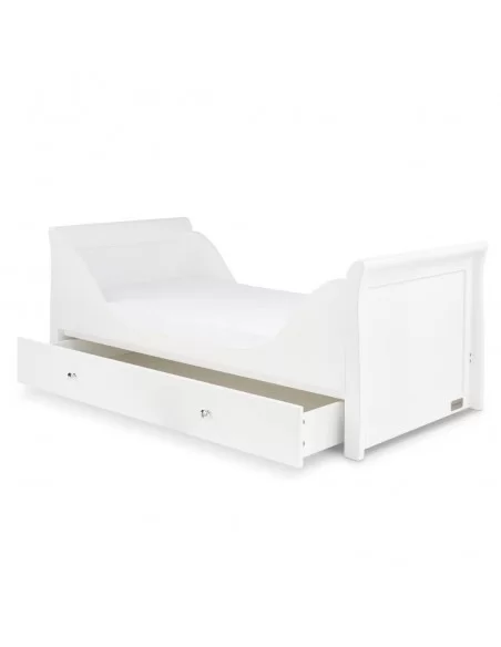 Ickle Bubba Snowdon Classic Cot Bed With Fibre Mattress-White Ickle Bubba