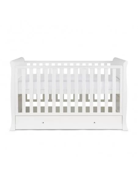 Ickle Bubba Snowdon Classic Cot Bed With Premium Sprung Mattress-White Ickle Bubba