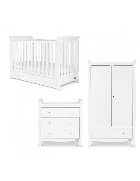 Ickle Bubba Snowdon 4 in 1 Mini 3 Piece Furniture Set-White With Premium Sprung Mattress Ickle Bubba