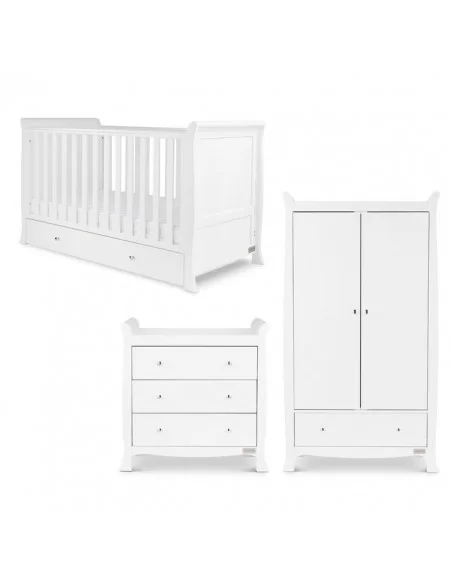 Ickle Bubba Snowdon Classic 3-Piece Furniture Set With Fibre Mattress-White Ickle Bubba
