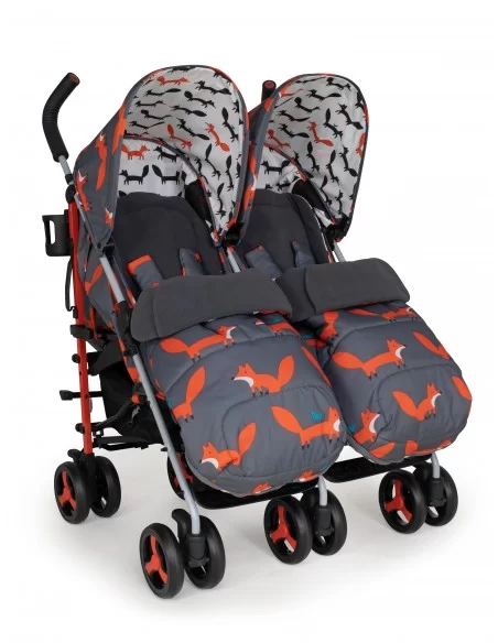 Cosatto Supa Dupa 3 Twin Stroller-Charcoal Mister Fox Cosatto