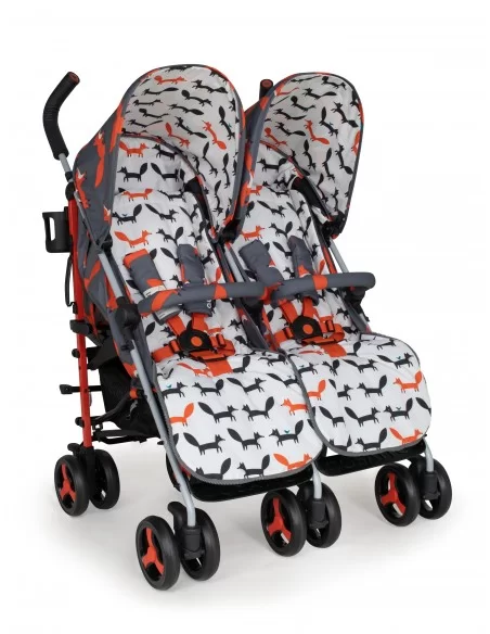 Cosatto Supa Dupa 3 Twin Stroller-Charcoal Mister Fox Cosatto