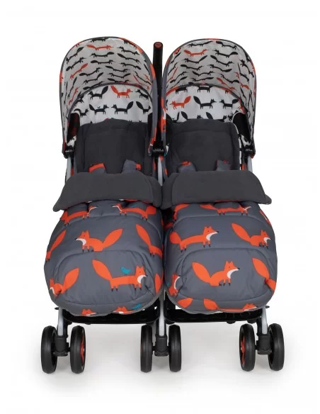 Cosatto Supa Dupa 3 Twin Stroller-Charcoal Mister Fox Cosatto