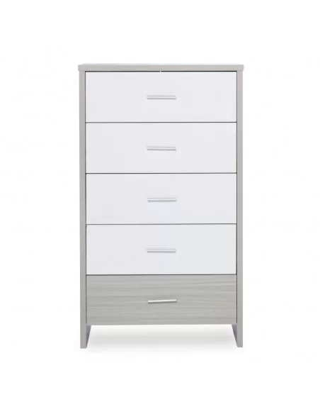 Ickle Bubba Pembrey Tall Chest of Drawers-Ash Grey/White Ickle Bubba