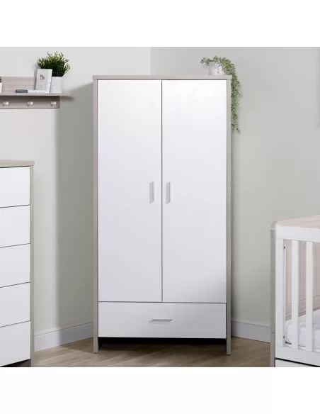 Ickle Bubba Pembrey Wardrobe-Ash Grey/White Ickle Bubba