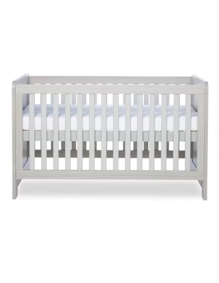 Ickle Bubba Pembrey Cot Bed + Changing Unit + Premium Sprung Mattress-Ash Grey Ickle Bubba
