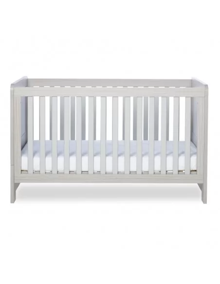 Ickle Bubba Pembrey Cot Bed + Changing Unit + Premium Sprung Mattress-Ash Grey Ickle Bubba