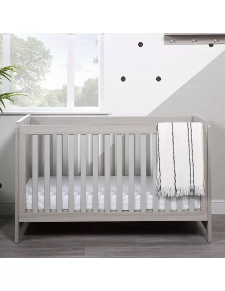 Ickle Bubba Pembrey Cot Bed + Changing Unit + Premium Sprung Mattress-Ash Grey Ickle Bubba