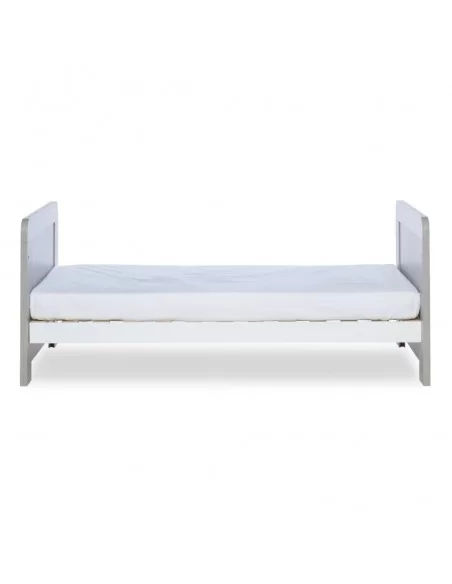 Ickle Bubba Pembrey Cot Bed + Changing Unit + Premium Sprung Mattress-Ash Grey/White Ickle Bubba
