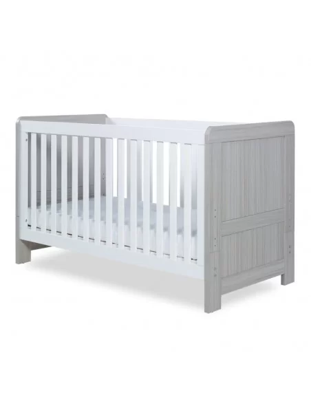 Ickle Bubba Pembrey 3 Piece Furniture Set-Ash Grey/White With Fibre Mattress Ickle Bubba