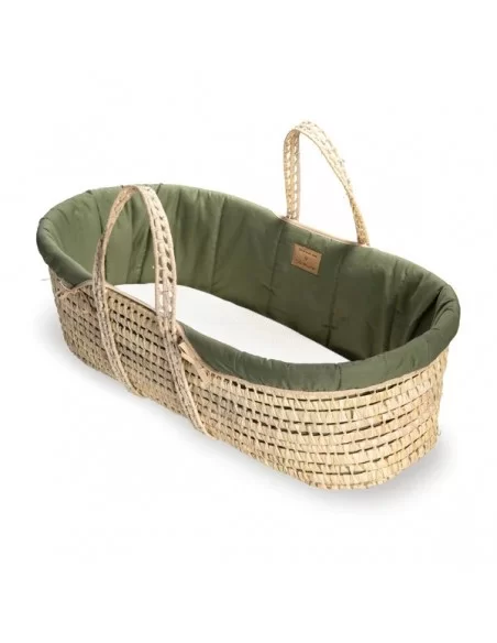 Clair de Lune Organic Palm Moses Basket-Forest Green Clair De Lune