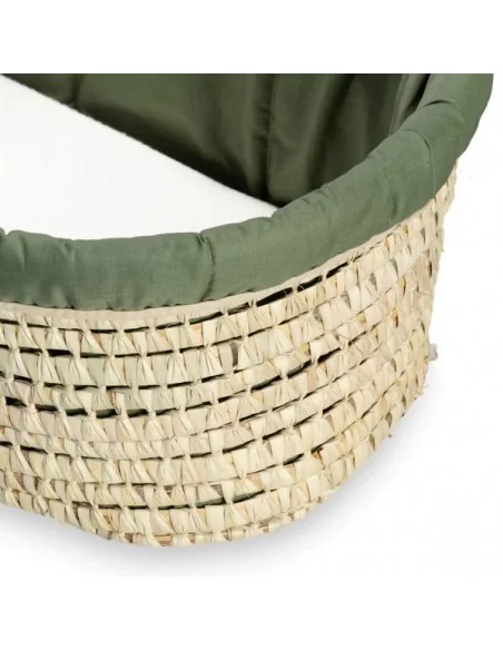Clair de Lune Organic Palm Moses Basket-Forest Green Clair De Lune