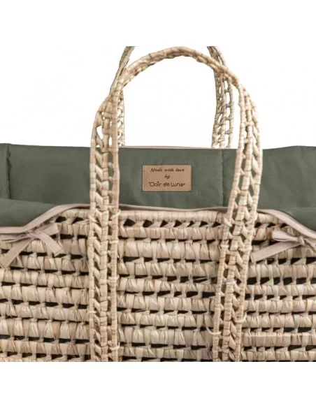 Clair de Lune Organic Palm Moses Basket-Forest Green Clair De Lune