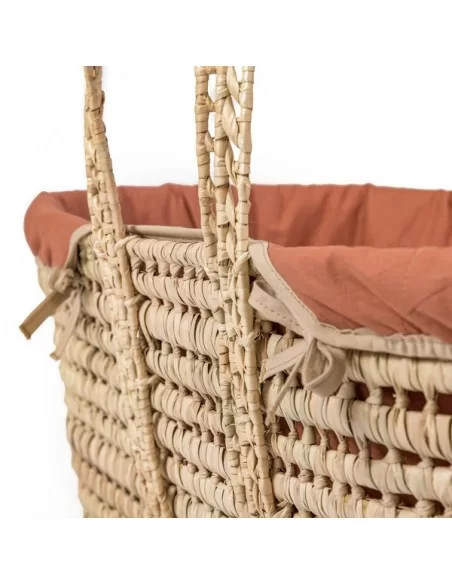 Clair de Lune Organic Palm Moses Basket-Rust Orange Clair De Lune