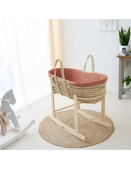 Clair de Lune Organic Palm Moses Basket-Rust Orange Clair De Lune