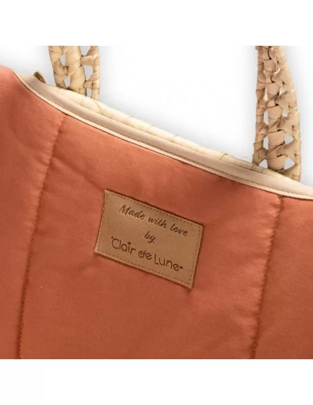 Clair de Lune Organic Palm Moses Basket-Rust Orange Clair De Lune
