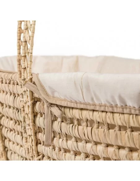 Clair de Lune Organic Palm Moses Basket-Natural Cream Clair De Lune