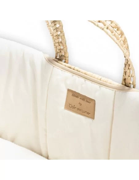 Clair de Lune Organic Palm Moses Basket-Natural Cream Clair De Lune