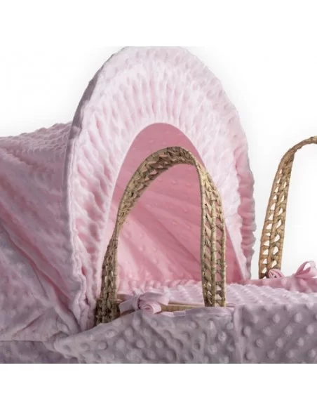 Clair de Lune Dimple Palm Moses Basket-Pink + Folding Stand Clair De Lune