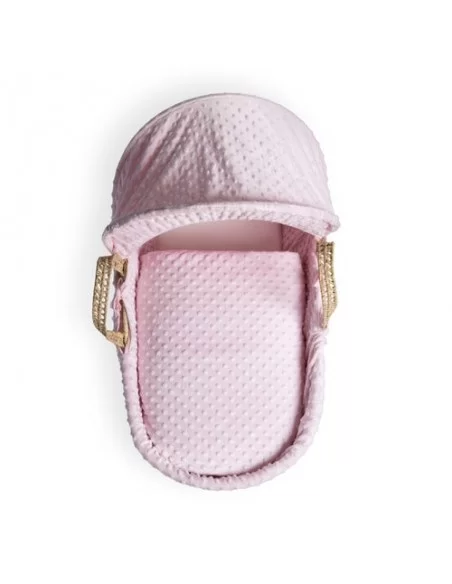 Clair de Lune Dimple Palm Moses Basket-Pink + Folding Stand Clair De Lune