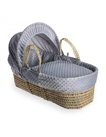 Clair de Lune Dimple Palm Moses Basket-Grey + Folding Stand Clair De Lune