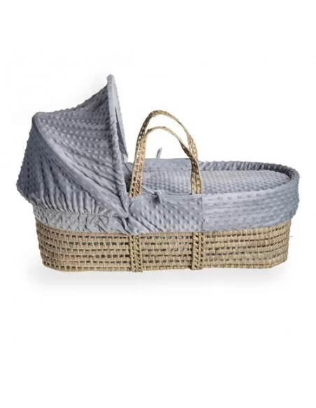 Clair de Lune Dimple Palm Moses Basket-Grey + Folding Stand Clair De Lune