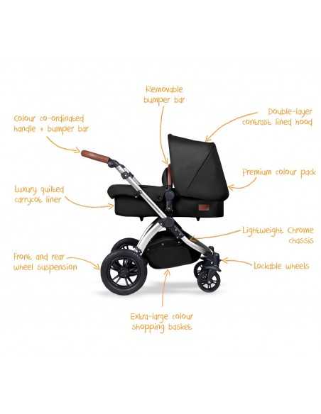 Ickle Bubba Stomp V4 2in1 Chrome Chassis Travel System-Midnight Ickle Bubba