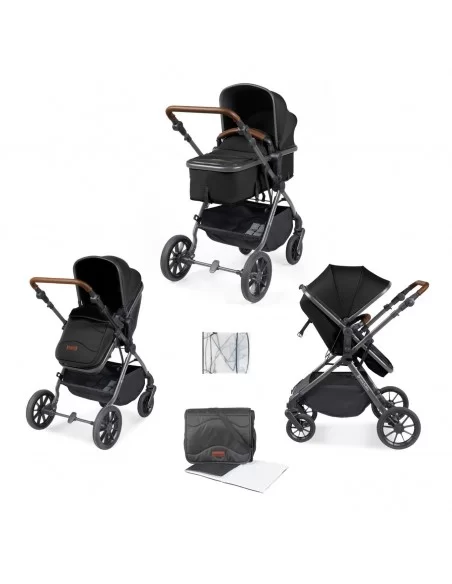 Ickle Bubba Cosmo Gunmetal Chassis 2in1 Travel System-Black Ickle Bubba