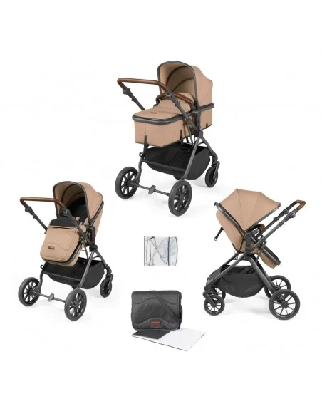 Ickle Bubba Cosmo Gunmetal Chassis 2in1 Travel System-Desert Ickle Bubba