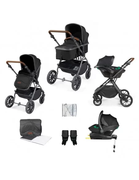 Ickle Bubba Cosmo All in One i-Size Travel System & ISOFIX Base-Black Ickle Bubba