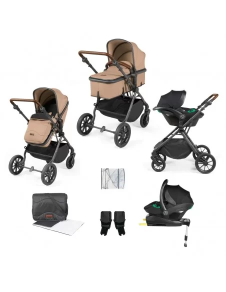 Ickle Bubba Cosmo All in One i-Size Travel System & ISOFIX Base-Desert Ickle Bubba