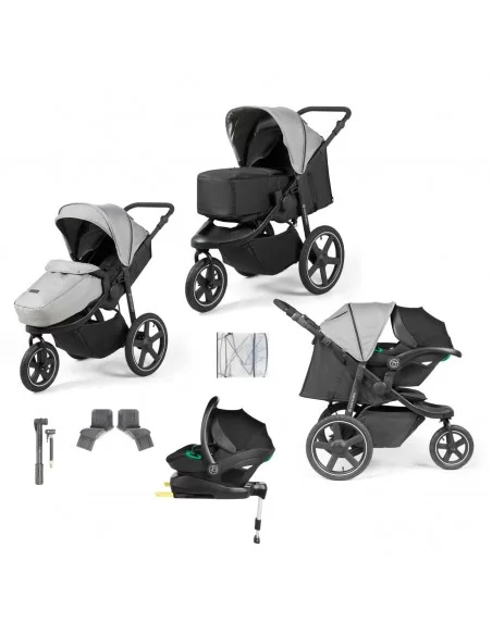 Ickle Bubba Venus Prime Jogger I-Size Travel System with Newborn Cocoon & Isofix Base-Space Grey Ickle Bubba