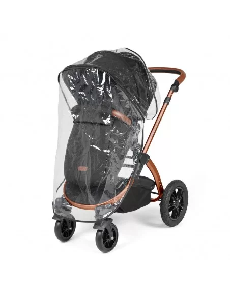 Ickle Bubba Stomp Luxe Bronze Frame All in One Premium i-Size Travel System With Isofix Base-Midnight/Tan Handle Ickle Bubba