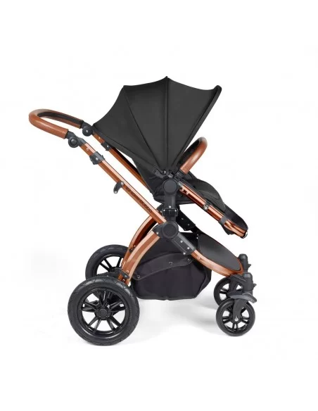 Ickle Bubba Stomp Luxe Bronze Frame All in One Premium i-Size Travel System With Isofix Base-Midnight/Tan Handle Ickle Bubba