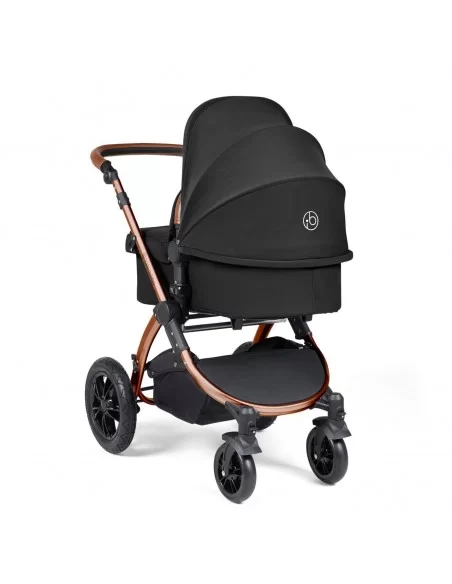 Ickle Bubba Stomp Luxe Bronze Frame All in One Premium i-Size Travel System With Isofix Base-Midnight/Tan Handle Ickle Bubba