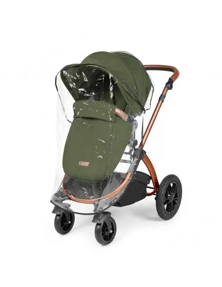 Ickle Bubba Stomp Luxe Bronze Frame All in One Premium i-Size Travel System With Isofix Base-Woodland/Tan Handle Ickle Bubba