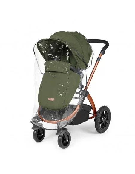 Ickle Bubba Stomp Luxe Bronze Frame All in One Premium i-Size Travel System With Isofix Base-Woodland/Black Handle Ickle Bubba