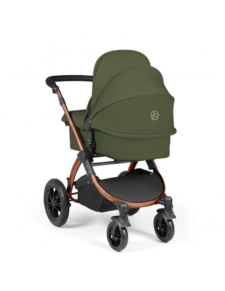 Ickle Bubba Stomp Luxe Bronze Frame All in One Premium i-Size Travel System With Isofix Base-Woodland/Black Handle Ickle Bubba