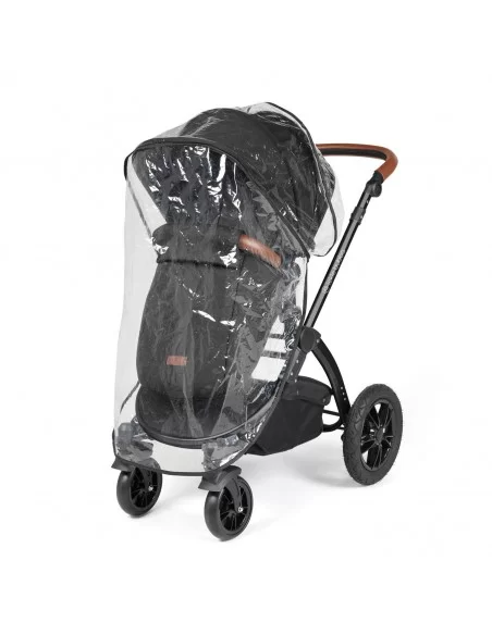 Ickle Bubba Stomp Luxe Black Frame All in One Premium i-Size Travel System With Isofix Base-Midnight/Tan Handle Ickle Bubba