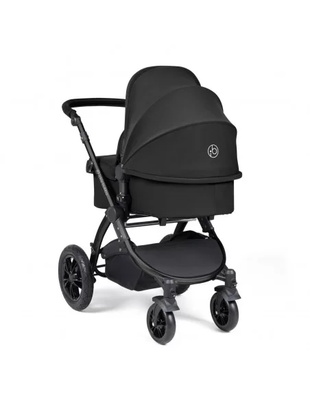 Ickle Bubba Stomp Luxe Black Frame All in One Premium i-Size Travel System With Isofix Base-Midnight/Black Handle Ickle Bubba