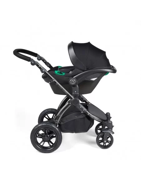 Ickle Bubba Stomp Luxe Black Frame All in One Premium i-Size Travel System With Isofix Base-Midnight/Black Handle Ickle Bubba