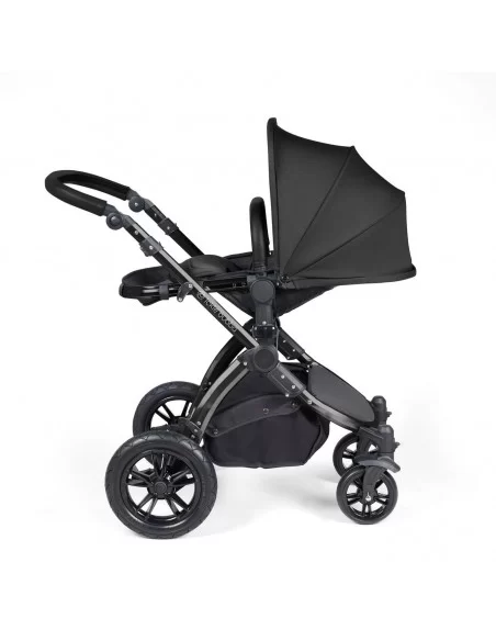 Ickle Bubba Stomp Luxe Black Frame All in One Premium i-Size Travel System With Isofix Base-Midnight/Black Handle Ickle Bubba